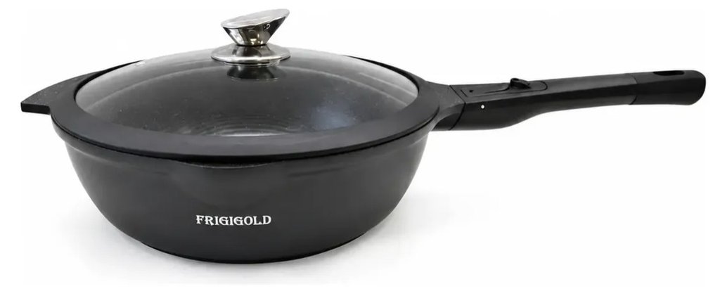 Frigideira Wok Antiaderente Frigigold Titanium 28 cm com Tampa e Indução - Frigigold Titanium