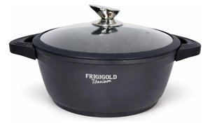 Panela Antiaderente 24 cm Frigigold Titanium com Tampa e Fundo de Indução - Frigigold Titanium