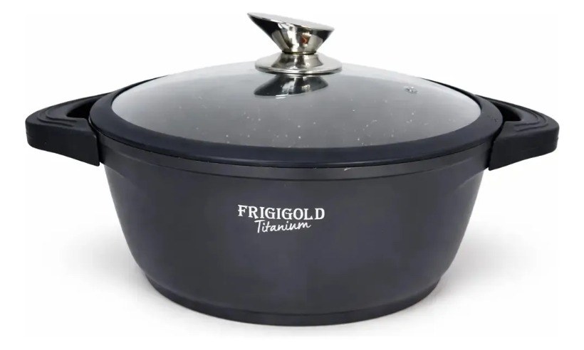 Panela Antiaderente 24 cm Frigigold Titanium com Tampa e Fundo de Indução - Frigigold Titanium