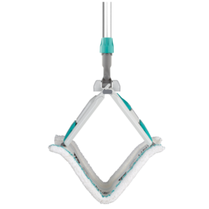 Kit com armação Uni Jr, mop Soft Band (35cm) e balde (14L) com espremedor. Versátil, ergonômico, eficiente, leve e funcional.